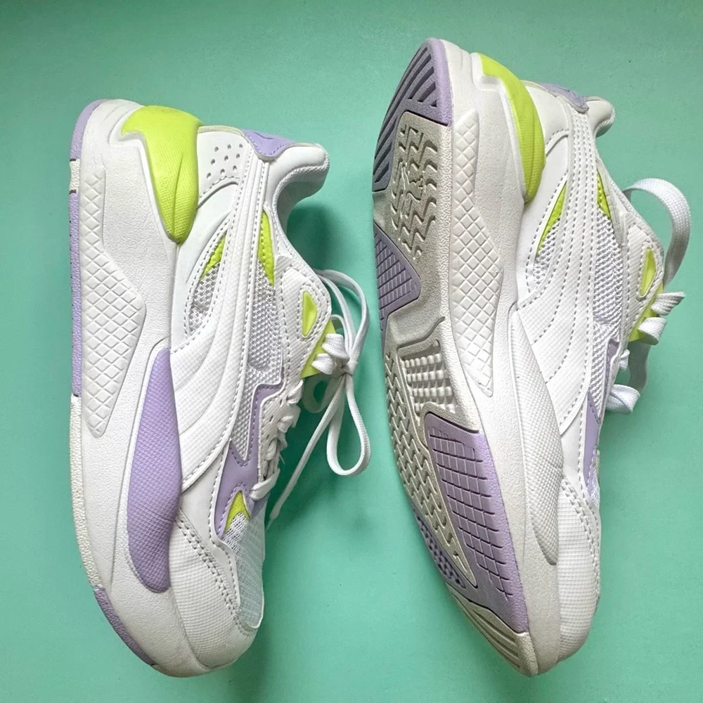 Puma SoftFoam+ Sneakers Women’s/Girls 4.5 White‎ Purple Neon 389685-02